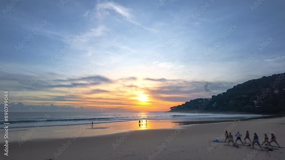 aerial hyper lapse view exotic sweet sky in sunset at Karon beach Phuket.
Scene of colorful romantic sky sunset with changing the brilliant yellow sky gradually.
4k video travel concept. aerial hyper lapse view exotic sweet sky in sunset at Karon beach Phuket.
Scene of colorful romantic sky sunset with changing the brilliant yellow sky gradually.
4k video travel concept.