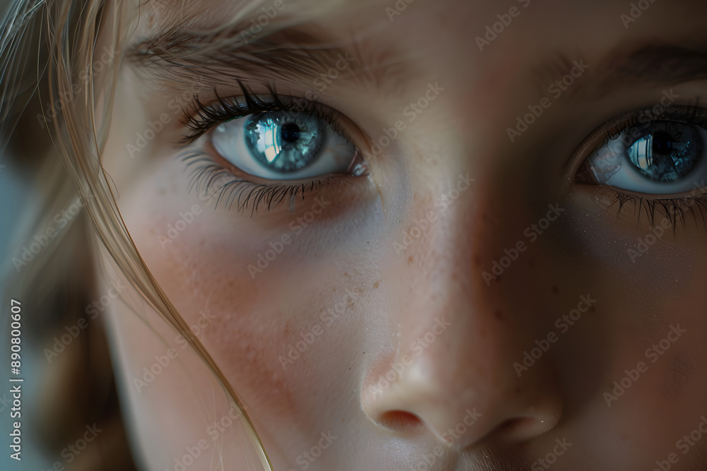 Eyes full of sadness of a little girl