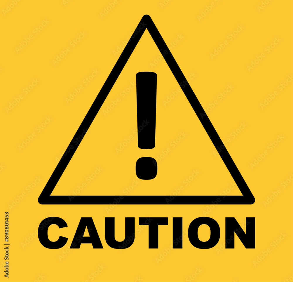 caution symbol, alert. black exclamation mark and yellow background.sign, signage, warning sign. triangle caution symbol, alert. black exclamation mark and yellow background.sign, signage, warning sign. triangle