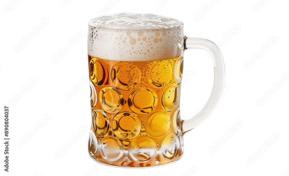 Frothy German Beer Mug with Golden Lager, Traditional Dimpled Glass Stein Concept, Oktoberfest Beer Mug Png Isolated On Transparent Background Frothy German Beer Mug with Golden Lager, Traditional Dimpled Glass Stein Concept, Oktoberfest Beer Mug Png Isolated On Transparent Background