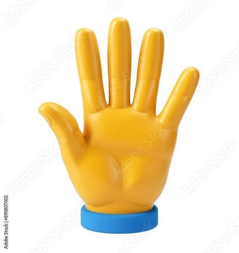 five fingers hand emoji yellow 3d