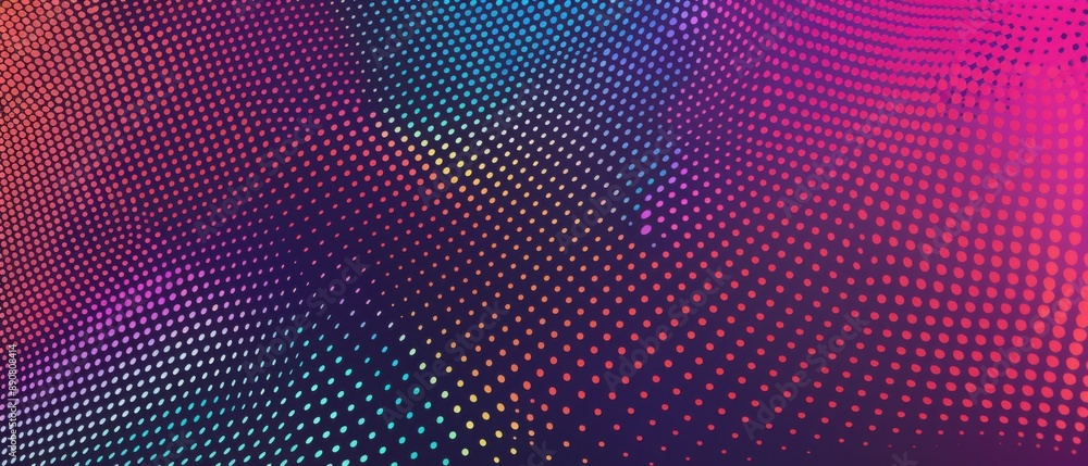 Abstract digital art with vibrant dots creating a colorful gradient pattern on a dark background. Abstract digital art with vibrant dots creating a colorful gradient pattern on a dark background.