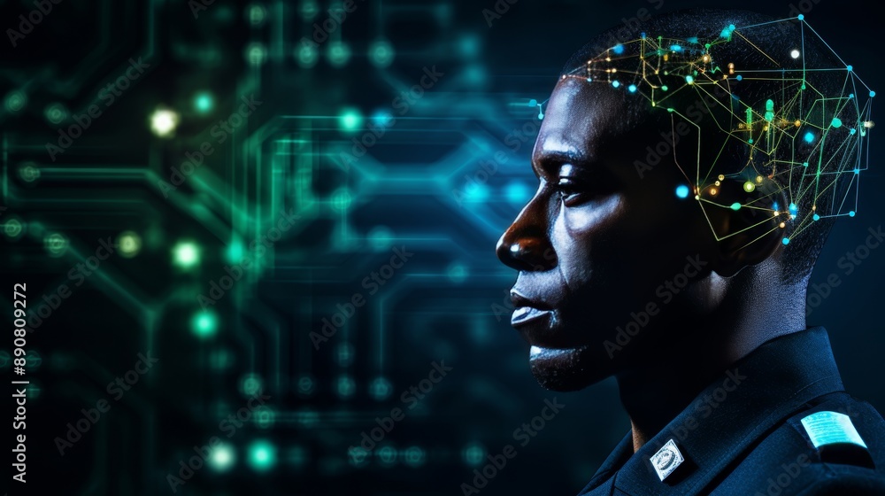 Military soldier using ai for weapon tech and cyber threat analysis in warfare operations Military soldier using ai for weapon tech and cyber threat analysis in warfare operations