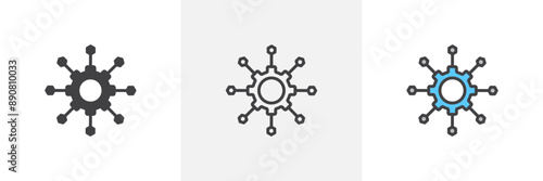 Microservices colored icon set