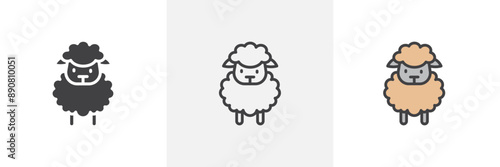 Sheep colored icon set