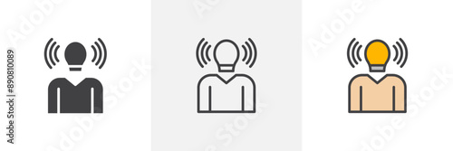 Brand awareness colored icon set