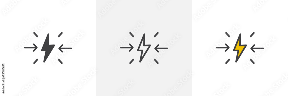 Conflict colored icon set Conflict colored icon set