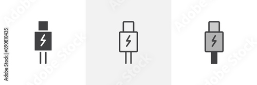 USB type c colored icon set