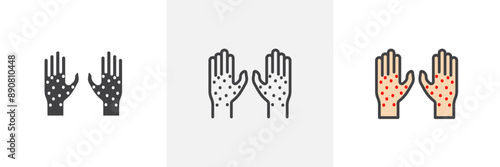 Rash hand colored icon set