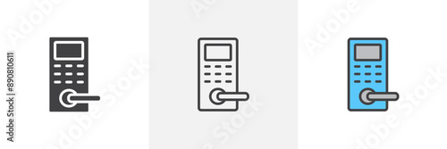 Smart lock colored icon set