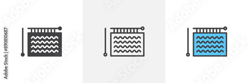 Handloom colored icon set