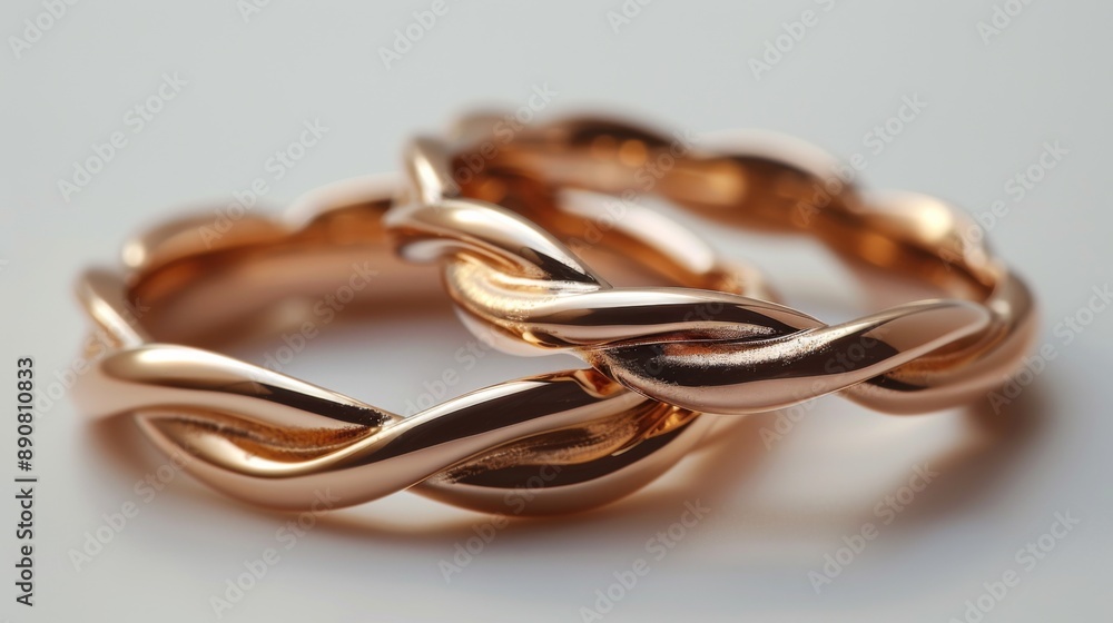 Naklejka premium Elegant Rose Gold Wedding Rings