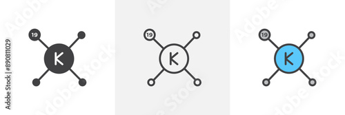 Potassium colored icon set