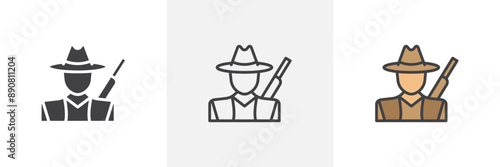 Hunter colored icon set