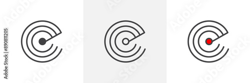 Radar detection colored icon set