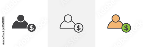 Personal loan colored icon set
