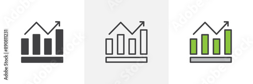 Stagflation colored icon set
