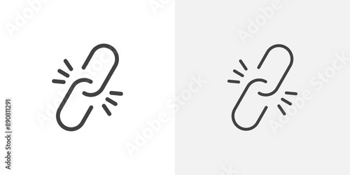 Broken link colored icon set