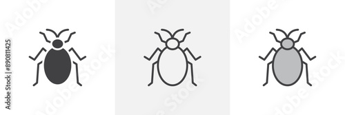 Bedbug colored icon set