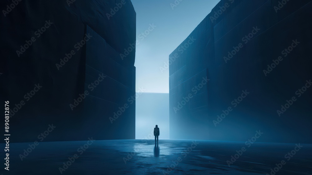 A futuristic business model in an ultramodern, supernatural scene, with copy space A futuristic business model in an ultramodern, supernatural scene, with copy space