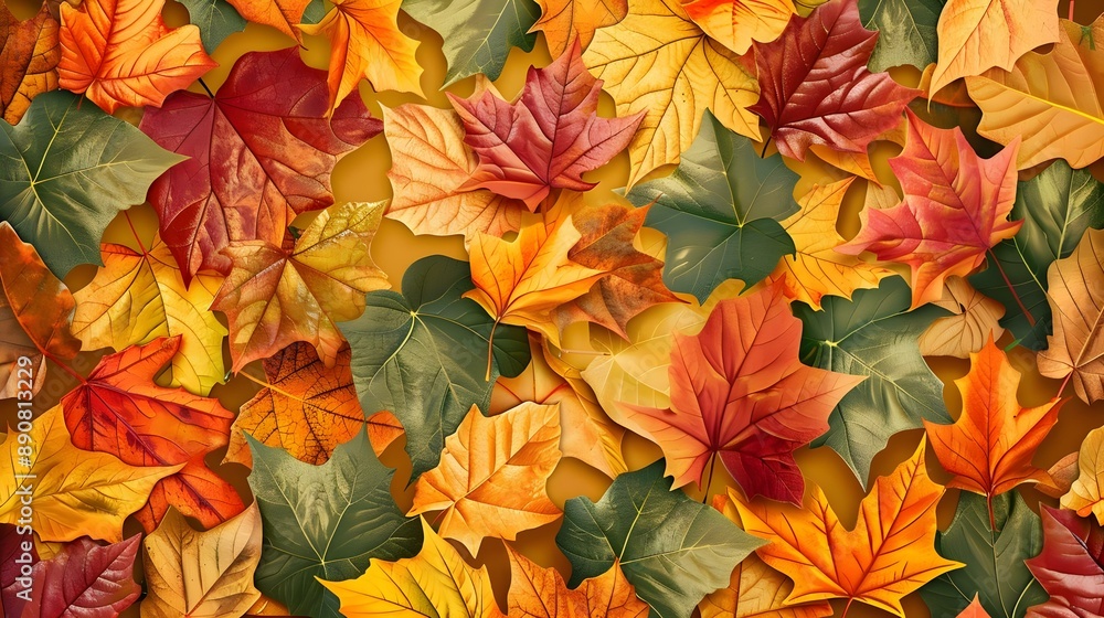 Seamless pattern of autumn fall leaves Seamless pattern of autumn fall leaves