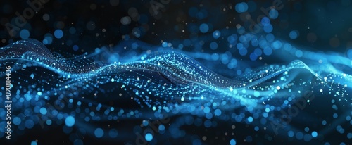 Abstract Blue Digital Network Wave Pattern