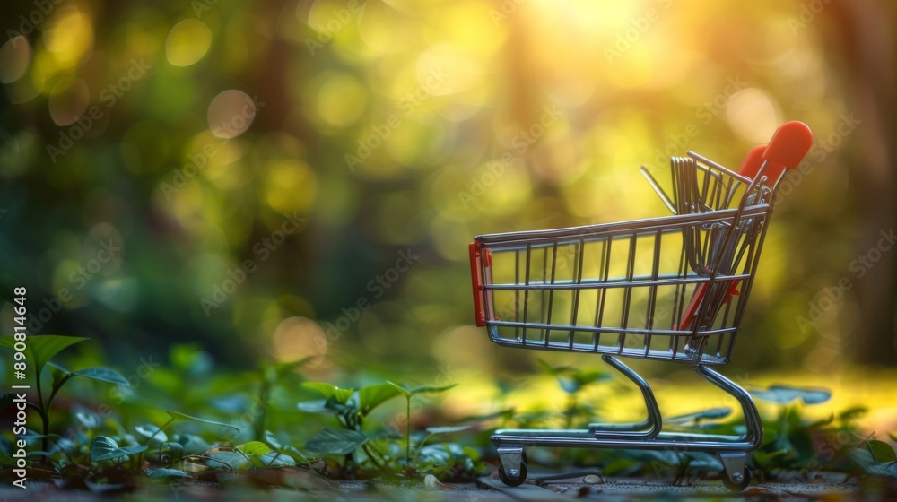 Empty Shopping Cart in Nature Empty Shopping Cart in Nature
