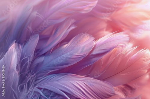 Close Up of Soft Purple and Pink Feathers