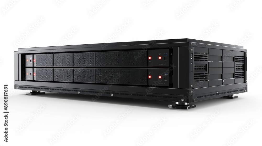 Obraz premium Black Server Rack in Data Center