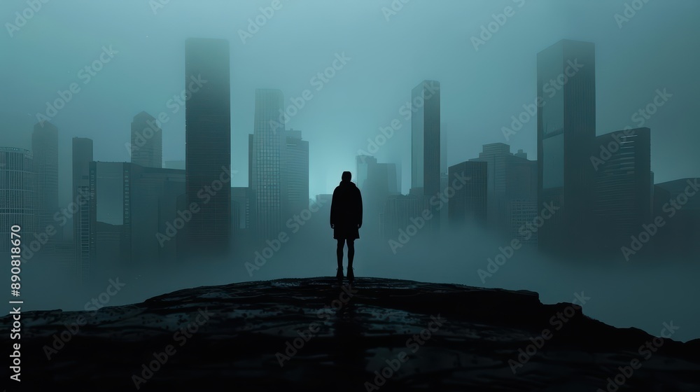 Reducing operational burdens through outsourcing in an ultramodern, supernatural scene, with copy space Reducing operational burdens through outsourcing in an ultramodern, supernatural scene, with copy space