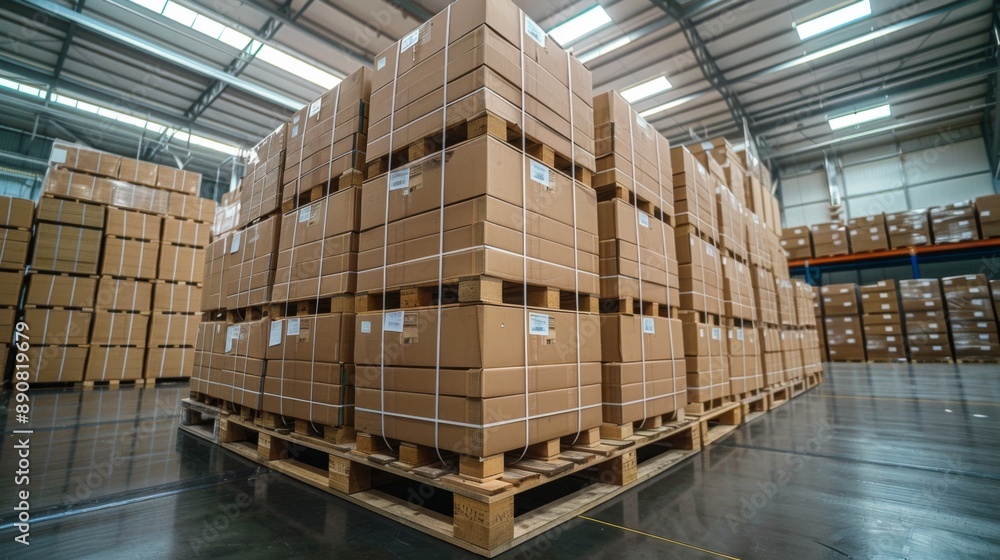 Warehouse with Stacked Boxes Warehouse with Stacked Boxes