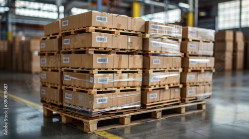 Stacked Pallets in Warehouse