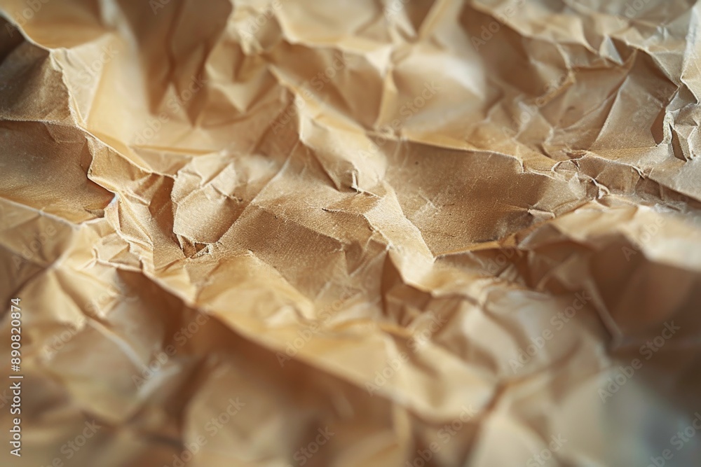Close Up of Brown Paper Crumpled and Creased Close Up of Brown Paper Crumpled and Creased