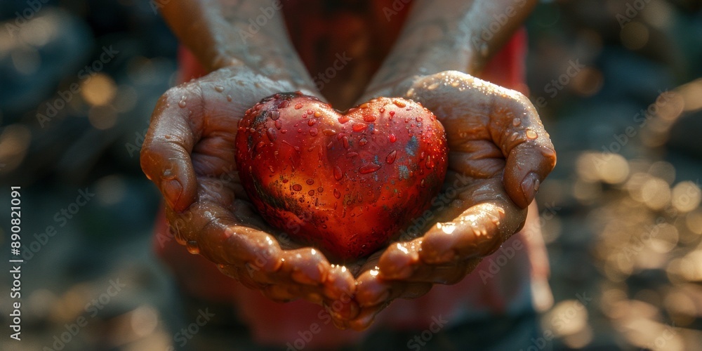 International Day of Charity hands holding a heart, September 5th International Day of Charity hands holding a heart, September 5th