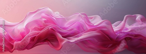 Closeup of Pink Satin Fabric Draped and Flowing in Waves