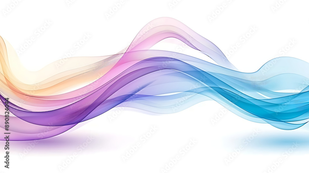 custom made wallpaper toronto digitalHarmonious Flow of Pastel Waves white background