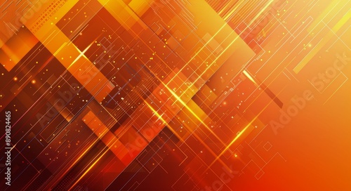 Abstract Orange And Black Geometric Shapes Background Design