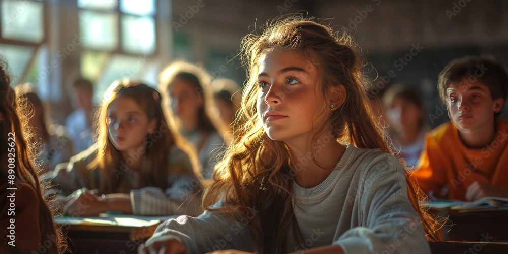 Students participating in a math competition, eagerly solving problems and showcasing their skills Students participating in a math competition, eagerly solving problems and showcasing their skills