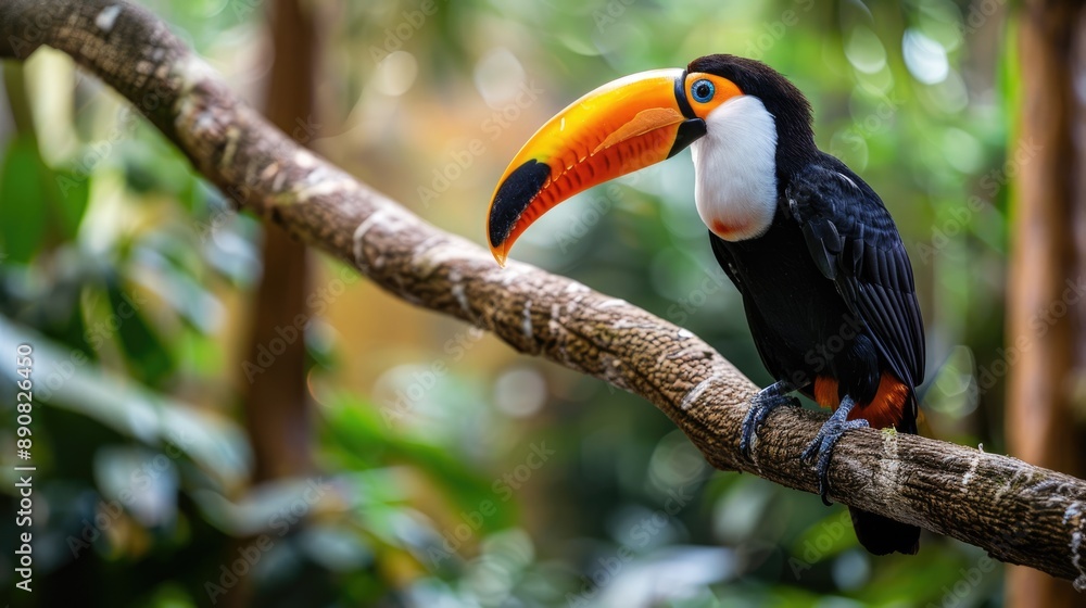 Brazil Toucan - Exotic Tropical Bird with a Stunning Bill in Amazon Reserve Brazil Toucan - Exotic Tropical Bird with a Stunning Bill in Amazon Reserve