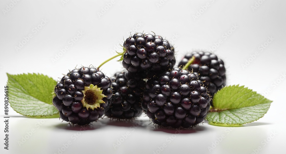 Fresh blackberry fruits on white. Delicious blackberries Fresh blackberry fruits on white. Delicious blackberries