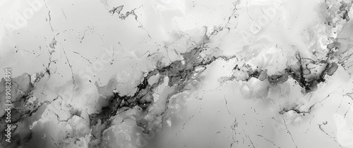 White Marble Texture With Gray Veins Background Image