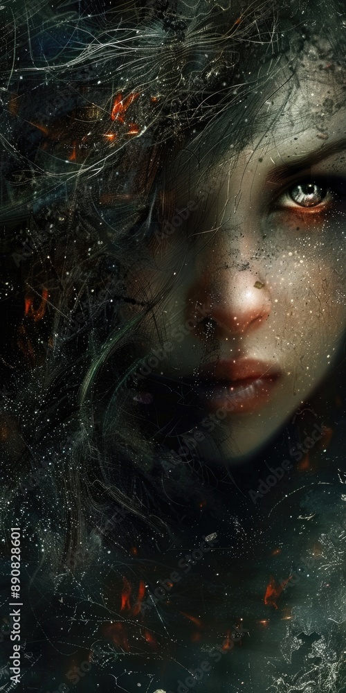 Paranormal Woman. Abstract Art of a Beautiful Fantasy Woman Portrait Paranormal Woman. Abstract Art of a Beautiful Fantasy Woman Portrait