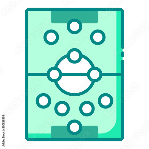 Icon of football formation or tactics on a field.
