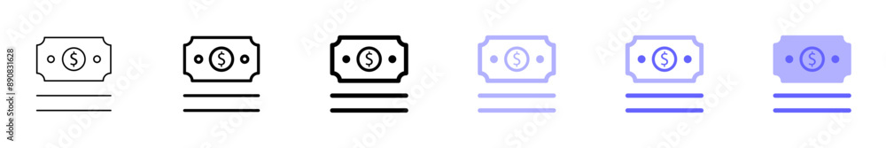A set of versatile and visually appealing money icons, designed to represent the concept of wealth, finance, and currency A set of versatile and visually appealing money icons, designed to represent the concept of wealth, finance, and currency