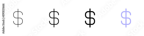 Simple, versatile, and professional dollar sign icon set, perfect for web and graphic design projects. Includes various styles and colors for maximum flexibility. Ideal for finance, business