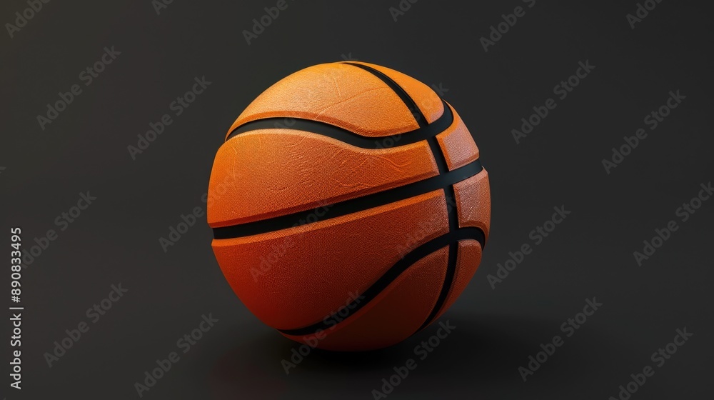 Basketball Christmas. 3D Rendering of Athletic Activity with Orange Ball Basketball Christmas. 3D Rendering of Athletic Activity with Orange Ball