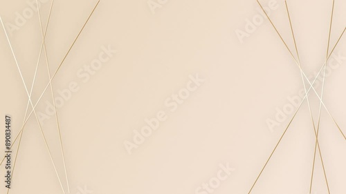 Golden lines appear and shimmer on a beige background. Animation with free space in the center for horizontal and vertical use.