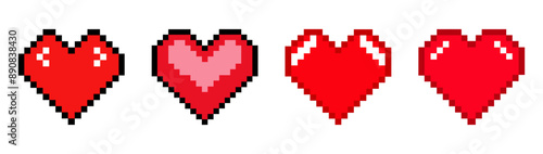 Heart vector icons. Pixel heart icons. Heart illustration