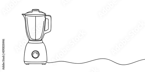 Continuous one line drawing of blender.