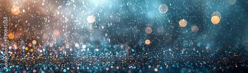 Raindrops Falling On A Surface With Blurred Background